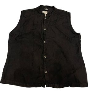 CP Shades Vest Womens Size L Black linen  Sz:L NWT